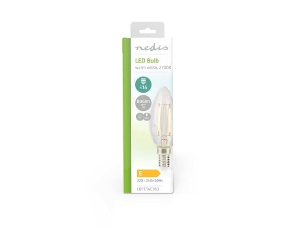 Nedis LBFE14C353, 7 W, 64 W, E14, 806 lm, 15000 timer, Varm hvit
