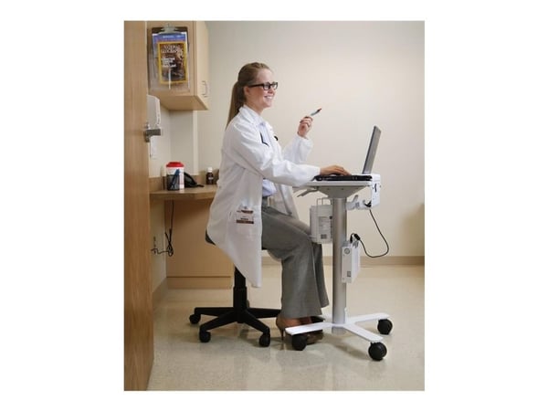 Ergotron StyleView - Vagn - lätt - för bärbar dator/streckkodsläsare - medicinsk - stål - vit, aluminium - skärmstorlek: upp till 17 tum