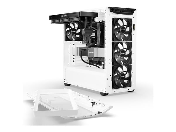 be quiet! SHADOW BASE 800 DX - Midi-tårn - utvidet ATX (E-ATX) - sidepanel med vindu (herdet glass) - ingen strømforsyning (ATX / PS/2) - hvit - US...