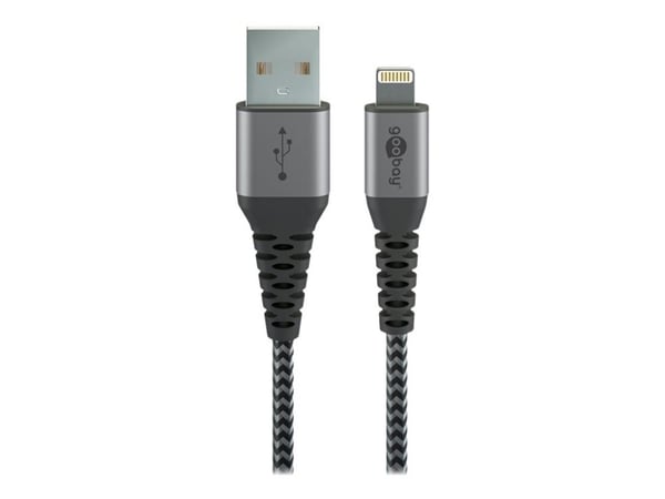 goobay - Lightning-kabel - USB hann til Lightning hann - 50 cm - grå, svart