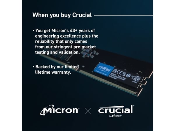 Crucial Pro 16GB DDR5-5600 UDIMM CL46 (16Gbit)