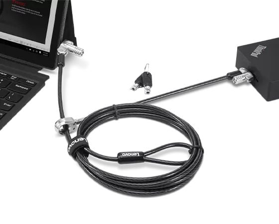 Kensington NanoSaver Twin Head - Sikkerhetskabellås - svart - 1.8 m - for ThinkCentre M75t Gen 2; ThinkPad L13 Yoga Gen 3; T14s Gen 3; X13 Gen 3