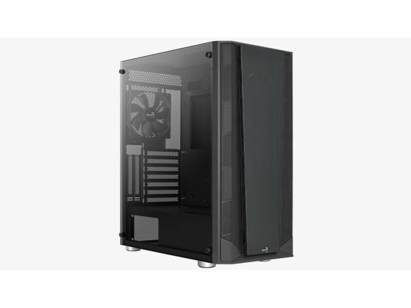 AeroCool Prism - Mid tower - ATX - sidepanel med vindu (herdet glass) - ingen strømforsyning (ATX) - svart - USB/lyd