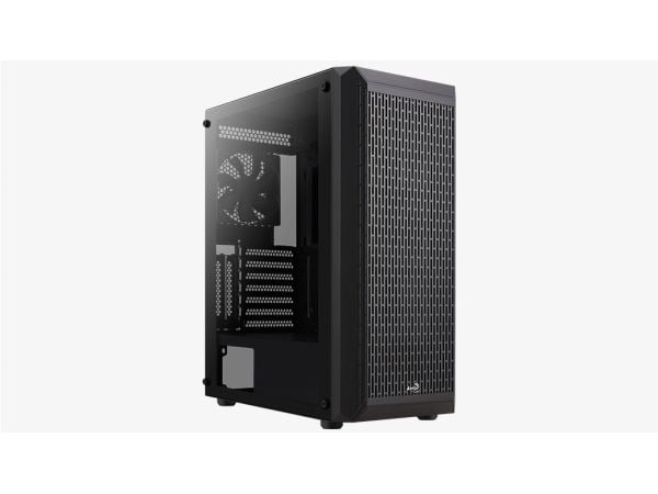 AeroCool Beam - Mid tower - ATX - sidepanel med vindu (herdet glass) - ingen strømforsyning (ATX) - svart - USB/lyd