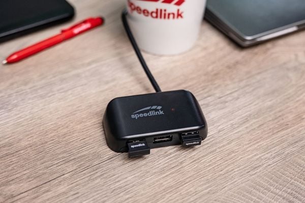 Speedlink USB HUB SNAPPY EVO, 4-porter, USB 3.2 Gen1, svart detaljhandel