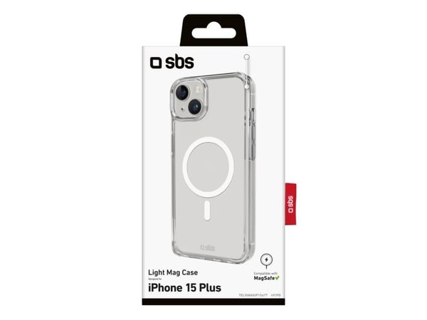 SBS TELIGMAGIP1567T, Suojus, Apple, iPhone 15 Plus/14 Plus, 17 cm (6.7"), Läpinäkyvä