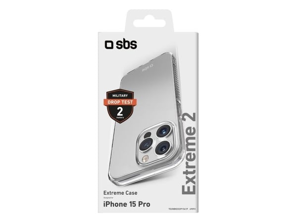 SBS TEUNBKEX2IP1561P, Etui, Apple, iPhone 15 pro, 15,5 cm (6.1"), Gjennomsiktig