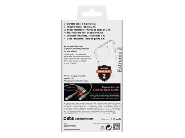 SBS TEUNBKEX2IP1561P, Etui, Apple, iPhone 15 pro, 15,5 cm (6.1"), Gjennomsiktig