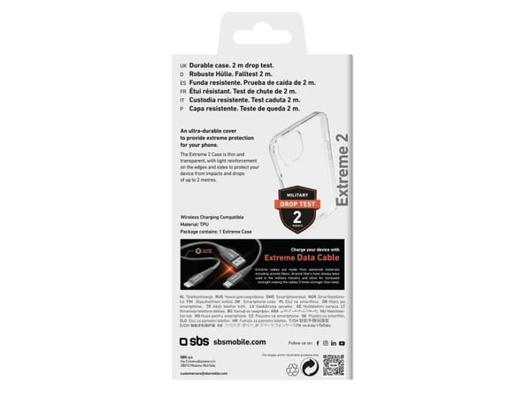SBS TEUNBKEX2IP1567, Suojus, Apple, iPhone 15 Plus, 17 cm (6.7"), Läpinäkyvä