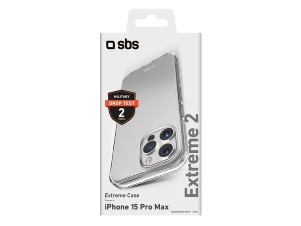 SBS TEUNBKEX2IP1567P, Etui, Apple, iPhone 15 Pro Max, 17 cm (6.7"), Gjennomsiktig