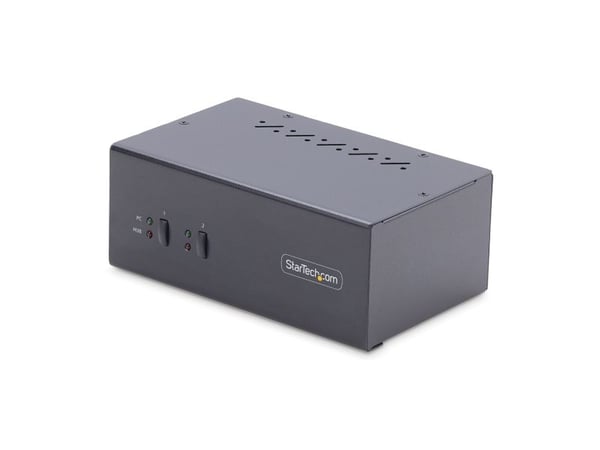 Startech 2-Port Dual-Monitor DisplayPort KVM Switch, 4K 60Hz, 2x USB 5Gbps Hub Ports, 2x USB 2.0 HID Ports, Hotkey and Push-Button Switching, TAA C...