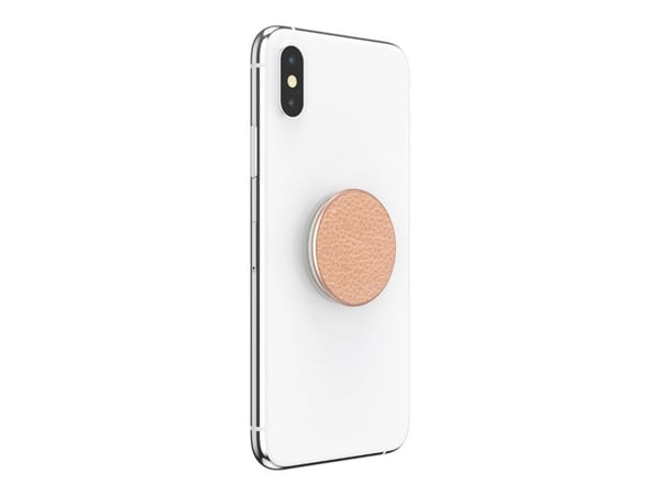 PopSockets PopGrip - Fingergrep/stativ for mobiltelefon - vegansk skinn - rosa gull