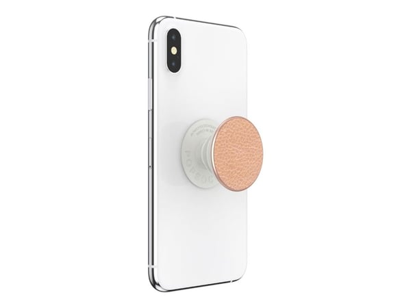 PopSockets PopGrip - Fingergrep/stativ for mobiltelefon - vegansk skinn - rosa gull