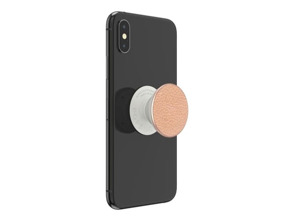 PopSockets PopGrip - Fingergrep/stativ for mobiltelefon - vegansk skinn - rosa gull