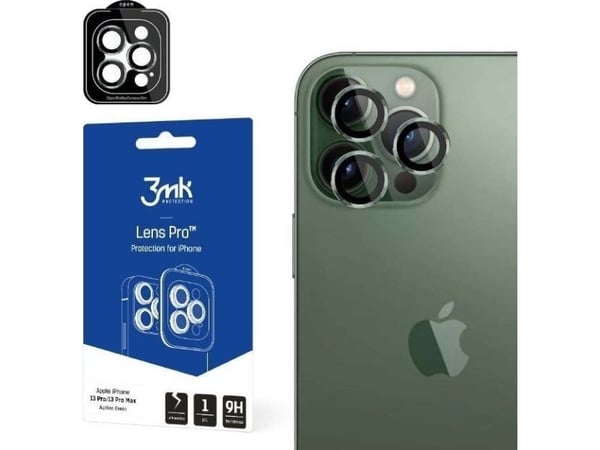 3mk Lens Protection Pro kameradeksel til iPhone 13 Pro / iPhone 13 Pro Max - grønn