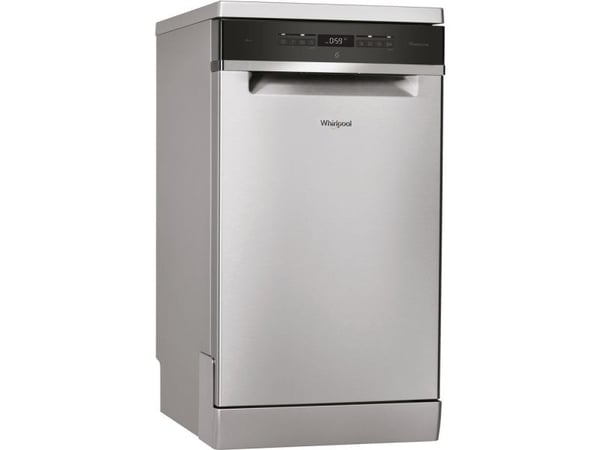 Whirlpool WSFO 3O23 PF X, Frittstående, Slimline (45 cm), Rustfritt stål, Svart, Knapper, Sensor, LED