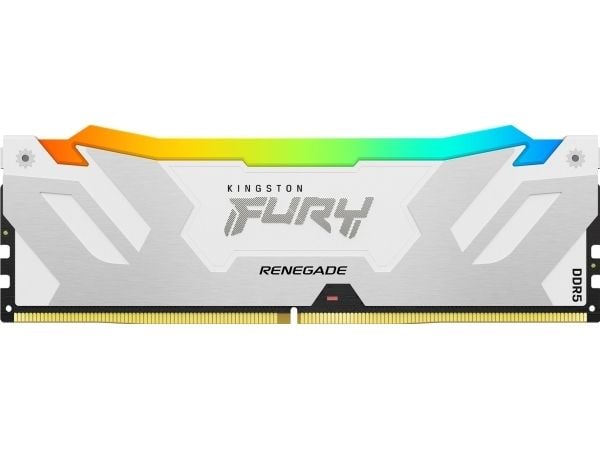 Kingston FURY Renegade RGB - DDR5 - modul - 16 GB - DIMM 288-pin - 6400 MT/s / PC5-51200 - CL32 - 1.4 V - ikke-bufret - on-die ECC - hvitt og sølv