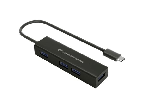 Conceptronic HUBBIES07B - Hub - 4 x SuperSpeed USB 3.0 - stasjonær