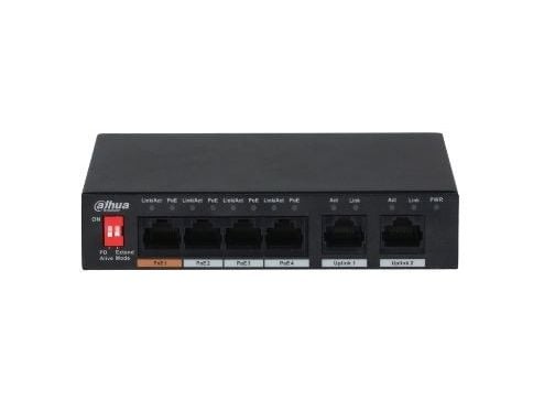 Dahua Technology PFS3006-4ET-60, Hallitsematon, L2, Fast Ethernet (10/100), Power over Ethernet -tuki, Seinäkiinnitteinen