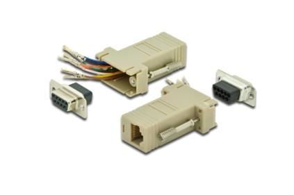 ASSMANN - Seriell RS-232 adapter - DB-9 (hunn) til RJ-45 (hunn) - beige