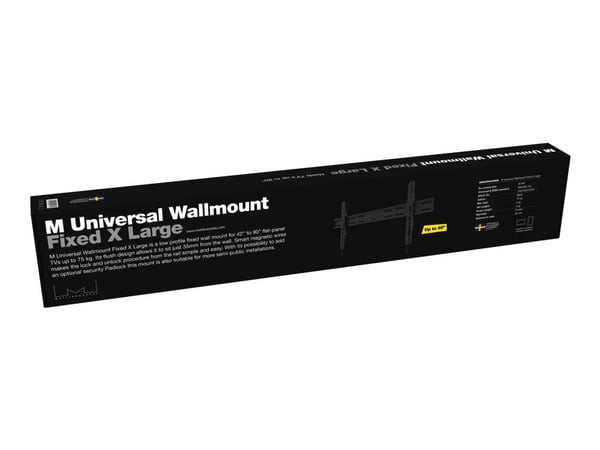 Multibrackets M Universal Wallmount Fixed X Large - Konsol - låg profil - för LCD-display - stål - svart - skärmstorlek: 42"-90" - väggmonterbar