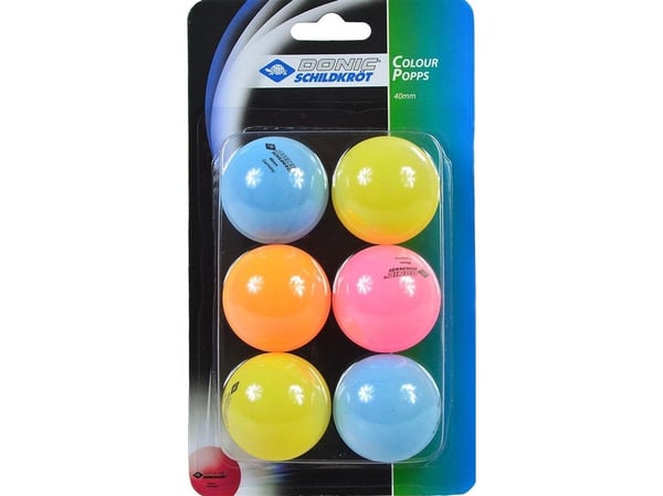 Donic Bordtennisballer Color Popps 6 stk