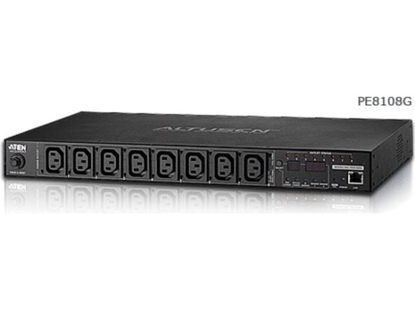 ATEN PE8108 - Kraftdistributionsenhet (kan monteras i rack) - 2.4 kW - Ethernet 10/100 - ingång: IEC 60320 C14 - utgångskontakter: 8