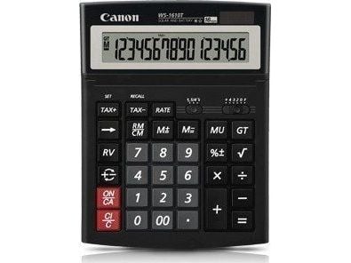 Canon WS-1610T - Skrivebordskalkulator - 16 sifre - solcellepanel, batteri - svart