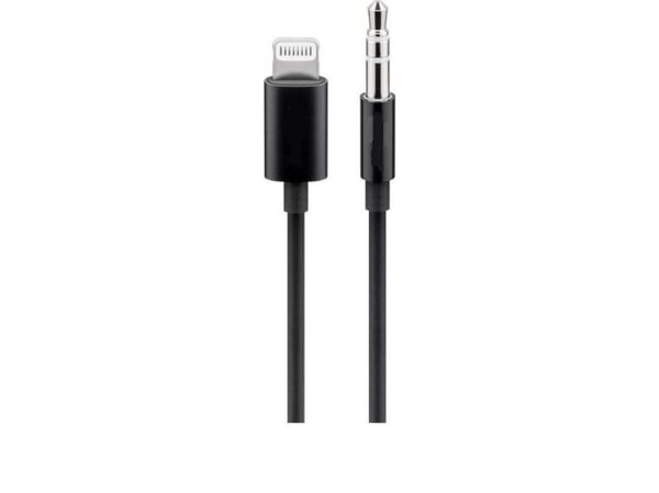 PremiumCord Apple Lightning-adapterkabel til 3,5 mm stereojakk, 1 m, svart