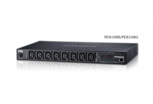 ATEN PE8108 - Kraftdistributionsenhet (kan monteras i rack) - 2.4 kW - Ethernet 10/100 - ingång: IEC 60320 C14 - utgångskontakter: 8