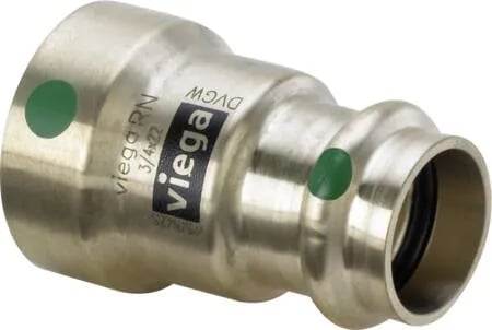 VIEGA Megapress overgangsstykke til drikkevand - til mellem galv.stålrør og Sanpress Inox. Fremstillet i rødgods. SC 42 mm x 1½" Megapress