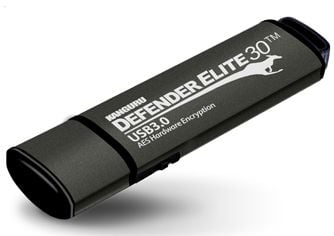 Kanguru Encrypted Defender Elite30 - USB-flashstasjon - kryptert - 64 GB - USB 3.2 Gen 1 - svart - TAA-samsvar