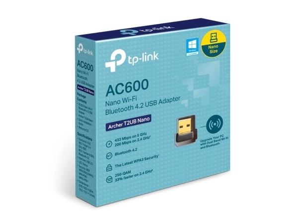TP-Link Archer T2UB Nano, Trådløs, USB, WLAN / Bluetooth, Wi-Fi 5 (802.11ac), 433 Mbit/s, Svart