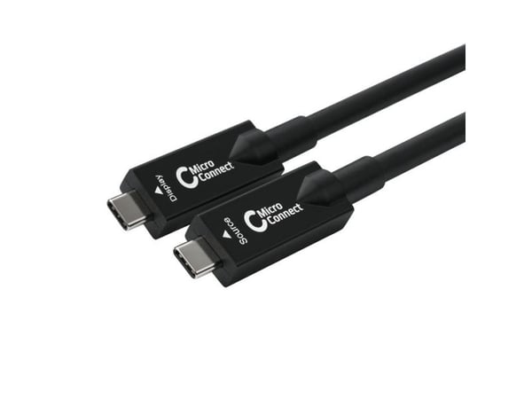 MicroConnect - USB-kabel - 24 pin USB-C (hann) til 24 pin USB-C (hann) - USB 3.2 Gen 2 - 15 m - aktiv optisk hybridkabel, USB Power Delivery (60W),...