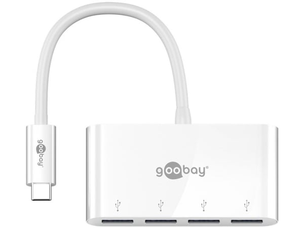 goobay USB-C Multiport Adapter - Keskitin - 4 x SuperSpeed USB 3.0 - pöytätietokoneet