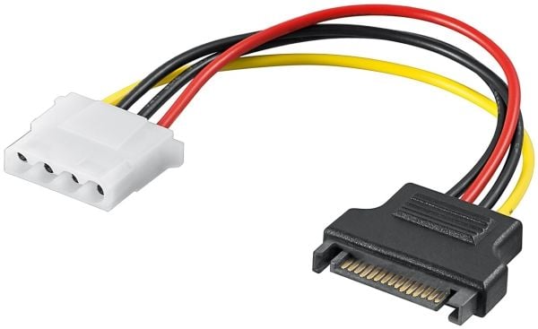 goobay - Strømforsyningsadapter - SATA strøm (han) til 4-PIN intern strøm (hun) - 17 cm