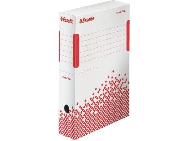 Esselte Speedbox arkistointilaatikko FSC® 80 mm, Kartonki, Valkoinen, A4, Maisema/Muotokuva, 80 mm, 250 mm