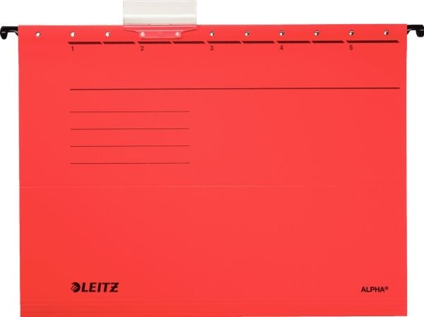 LEITZ ALPHA hengemappe, A4, åpen på siden, rød - for markedet: D / L / A / CH - 25 stykker (1985-00-25)