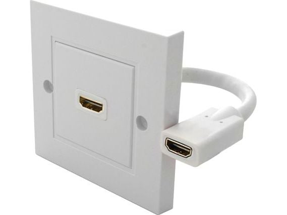 goobay - HDMI-veggplate - HDMI hunn til HDMI hunn - skjermet - hvit