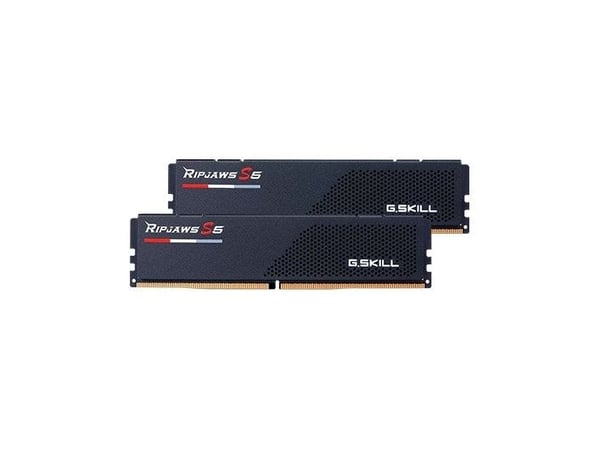 G.Skill Ripjaws S5 - DDR5 - sett - 48 GB: 2 x 24 GB - DIMM 288-pin - 6000 MHz / PC5-48000 - CL40 - 1.35 V - ikke-bufret - on-die ECC - matt svart