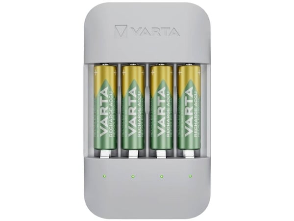 Varta Eco Charger Pro, Nikkelimetallihybridi (NiMH), Oikosulku, AA, AAA, 4 kpl, Sisältää paristot
