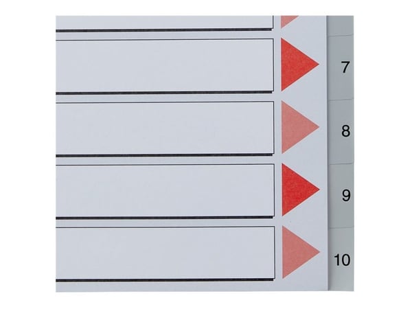 Plastregister Esselte A4 PP 1-10 Maxi grå m/kartonforblad - (10 sæt)