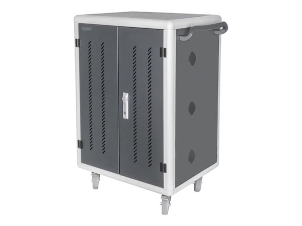 DIGITUS DN-45005 - Vagn (sync, charge and UV clean) - för 30 surfplattor/bärbara datorer - mobil - låsbar - kallvalsat stål, högstyrkealuminium, AB...
