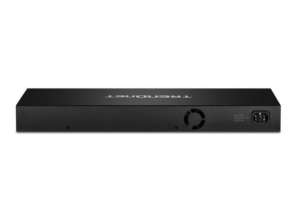TRENDnet TPE TG182F - Switch - 16 x 10/100/1000 (PoE+) + 2 x kombo for Gigabit Ethernet/Gigabit SFP - rackmonterbar - PoE+ (440 W) - TAA-samsvar