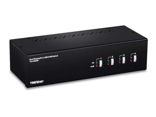 TRENDnet TK 440DP - KVM / lyd / USB-svitsj - 4 x KVM/lyd/USB - 1 lokalbruker - stasjonær - TAA-samsvar