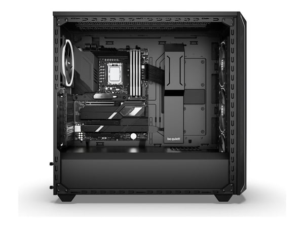 be quiet! SHADOW BASE 800 FX - Midi-torn - utökad ATX - genomskinlig sidopanel (härdat glas) - ingen strömförsörjning (ATX / PS/2) - svart - USB/ljud