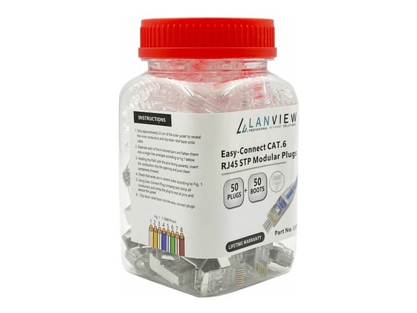Lanview AWG23-24 stranded/solid, RJ45, Läpinäkyvä, Uros, Suora, Cat6, S/UTP (STP)