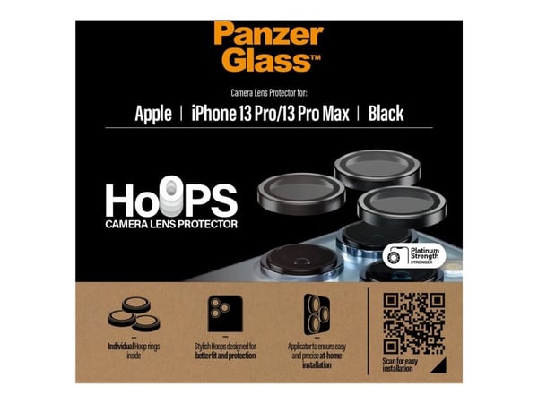 PanzerGlass - Linsebeskytter for mobiltelefon - svart - for Apple iPhone 13 Pro, 13 Pro Max