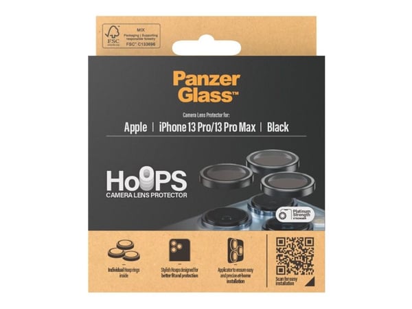 PanzerGlass - Linsebeskytter for mobiltelefon - svart - for Apple iPhone 13 Pro, 13 Pro Max