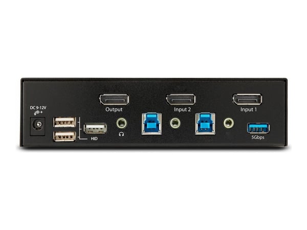 Startech 2-Port DisplayPort KVM Switch, 8K 60Hz / 4K 144Hz, Single Display, DP 1.4, 2x USB 3.0 Ports, 4x USB 2.0 HID Ports, Push-Button & Hotkey Sw...
